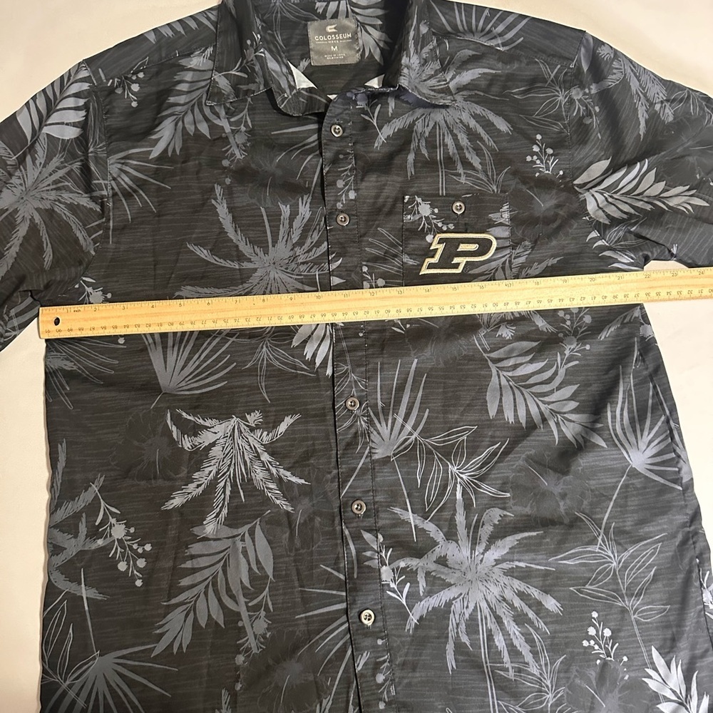Purdue Boilermakers Colosseum Hawaiian Shirt Mens Medium Button Up Performance - Picture 7 of 9